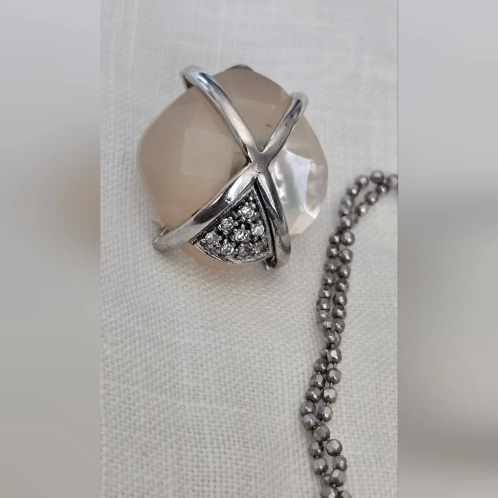 Earrings Neclace Set Mother Pearl 925 Sterling